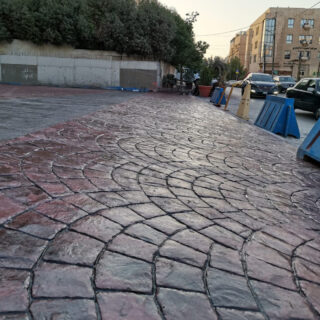 European Fan stamped concrete for al-Wakalat street
