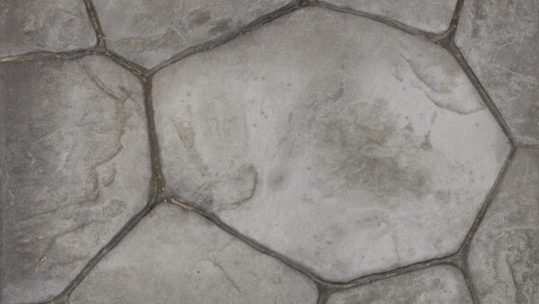 Random stone stamped concrete pattern