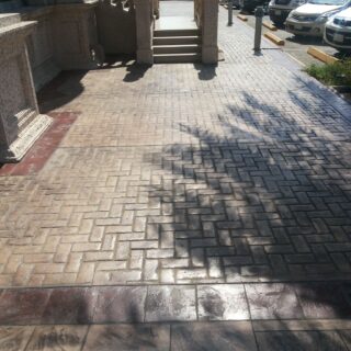 Herringbone pattern for stamped concrete application