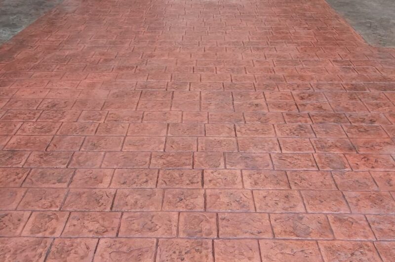 Cobble stone pattern for stamped concrete flooring project