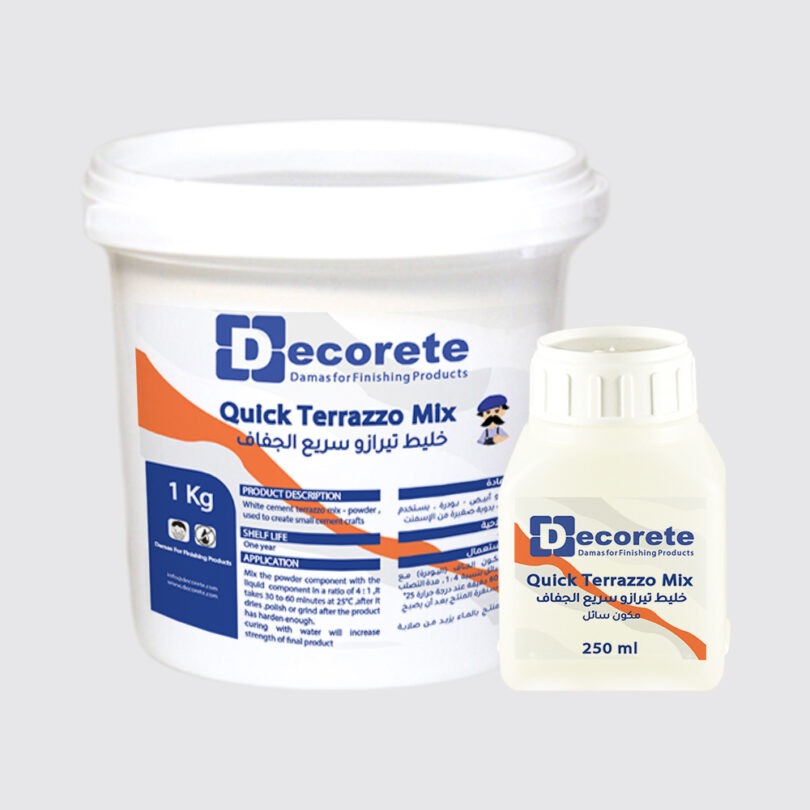 Quick Terrazzo Mix used to create terrazzo cement crafts